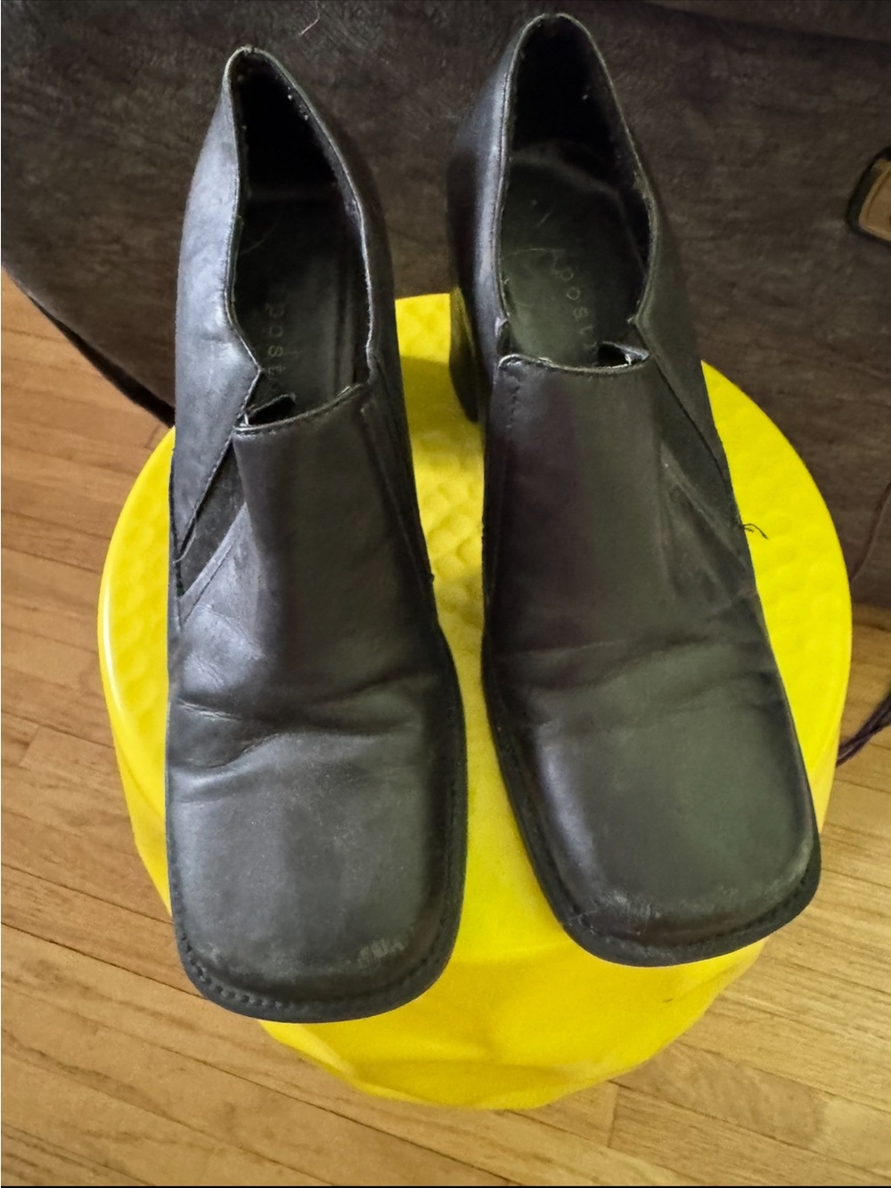 Gillia Black Leather Slip-On women